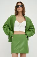 Spódnice - Remain spódnica skórzana kolor zielony mini ołówkowa - miniaturka - grafika 1