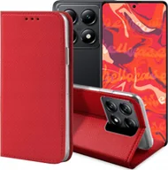 Etui i futerały do telefonów - ETUI Z KLAPKĄ DO XIAOMI 14T PRO CZERWONE ZAMYKANE MAGNETYCZNE KABURA CASE - miniaturka - grafika 1