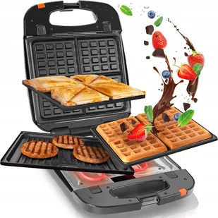 3w1 Gofrownica Grill Opiekacz Panini Duronic SWM60 Szybkie Nagrzewanie - Gofrownice - miniaturka - grafika 1