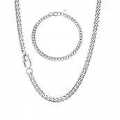 Łańcuszki - Męski łańcuszek pancerka 5mm, stal nierdzewna, srebrny, 51 cm - miniaturka - grafika 1