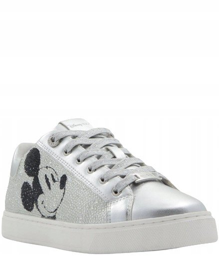 ALDO SPORTOWE SREBRNE PÓŁBUTY Z CZARNYM NADRUKIEM MYSZKI 41 I2B