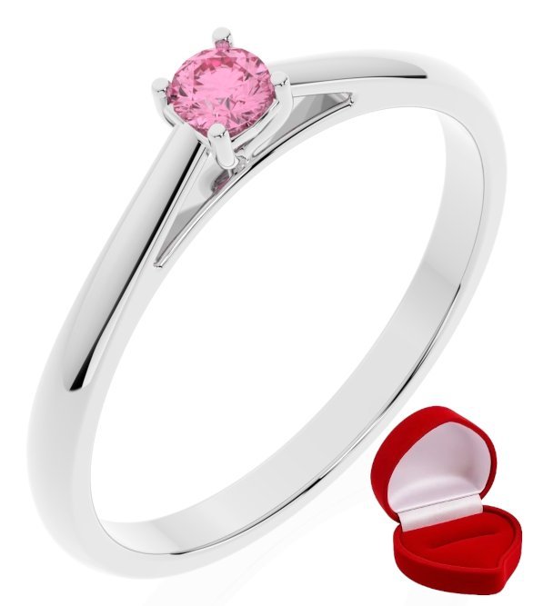 ZŁOTY PIERŚCIONEK ZARĘCZYNOWY 585 14k SZAFIR 0,09 ct BIAŁE ZŁOTO R12