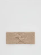 Ozdoby do włosów - Reserved - Opaska z wełną i kaszmirem - kremowy - miniaturka - grafika 1