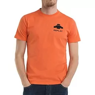 Koszulki męskie - Replay T-shirt męski, 448 płomieniowa pomarańcza, XS - miniaturka - grafika 1
