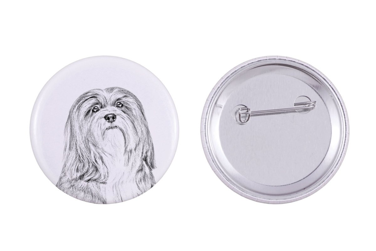 Lhasa Apso - przypinka z twoim psem, dodaj własne foto, marka Art-Dog