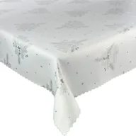 Obrusy i serwetki - Dwustronny Obrus Plamoodporny Świąteczny Dzwonki Srebrne-130x180 cm - miniaturka - grafika 1