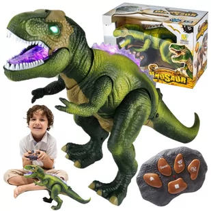 Zdalnie Sterowany Dinozaur Tyranozaur Ryczy Chodzi Zielony U350Z - Zabawki interaktywne dla dzieci - miniaturka - grafika 1