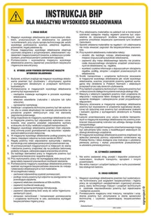 IAE13 INSTRUKCJA BHP DLA MAGAZYNU WYSOKIEGO SKŁADOWANIA, HN - PŁYTA ELASTYCZNA 0,4MM; (245X350MM) - Instrukcje stanowiskowe BHP - miniaturka - grafika 1