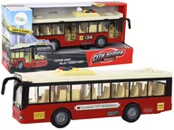 Samochody i pojazdy dla dzieci - Autobus Na Baterie Światła Dźwięki Czerwony Miejski  1:16 - miniaturka - grafika 1