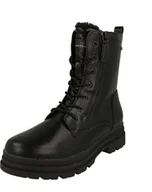 Botki damskie - Tom Tailor Damskie sztyblety 8490030003, czarne, rozmiar 39 EU, czarny, 39 eu - miniaturka - grafika 1