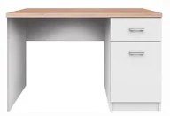 Biurka - Białe długie biurko z szufladą Lacar 11X - miniaturka - grafika 1