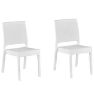 Meble ogrodowe - Shumee Zestaw 2 krzeseł ogrodowych biały FOSSANO - miniaturka - grafika 1
