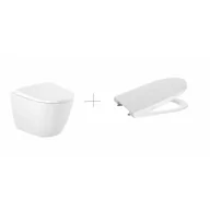 Miski WC - ROCA A346688000 + A801E20002 ONA Miska WC podwieszana 48cm Compacto Rimless + Deska WC Compacto Duroplast - miniaturka - grafika 1