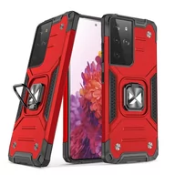 Etui i futerały do telefonów - Wozinsky Ring Armor pancerne hybrydowe etui pokrowiec + magnetyczny uchwyt Samsung Galaxy S22 Ultra czerwony - miniaturka - grafika 1