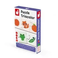 Zabawki interaktywne dla dzieci - Janod KOLORY tekturowe puzzle trio 30 el. J02709 J02709 - miniaturka - grafika 1