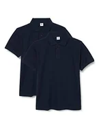 Koszulki męskie - FM London (2-pak) męska koszulka polo | bawełna stretch, dopasowane koszulki polo, granatowy, L - miniaturka - grafika 1