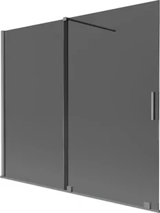 Mexen Velar parawan nawannowy 2-skrzydłowy rozsuwany 180 x 150 cm, grafit, gun metal - 896-180-000-41-95 - Parawany nawannowe - miniaturka - grafika 1