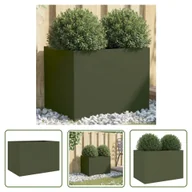 Donice - The Living Store Donica - oliwkowa - 62x47x46 cm - stal - Doniczka - miniaturka - grafika 1