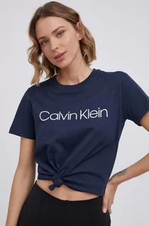Koszulki i topy damskie - Calvin Klein T-shirt bawełniany - grafika 1