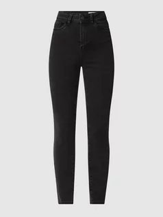 Spodnie damskie - Jeansy z wysokim stanem o kroju super skinny fit z dodatkiem streczu - grafika 1