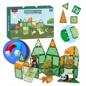 Klocki - Klocki Magnetyczne Konstrukcyjne Magnetic Tiles Kreatywne Zoo Jungle 50 el - miniaturka - grafika 1