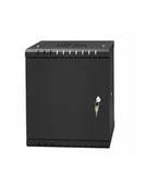Szafy rack - NETRACK ECO-Line wall cabinet 10inch 6U/300 mm - Kolor: CZARNY metal door - miniaturka - grafika 1