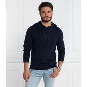 Bluzy męskie - GUESS Bluza ALVIN LS HOODIE LOGO SWTR | Regular Fit | z dodatkiem jedwabiu - miniaturka - grafika 1