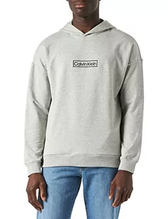 Calvin Klein Męska bluza z kapturem L/S Heavy weight, wrzos szary, S - Bluzy męskie - miniaturka - grafika 1
