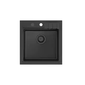 Zlewozmywaki - Quadron HCQP5052BLM_PC Peter 110 pure carbon (czarny mat) - miniaturka - grafika 1