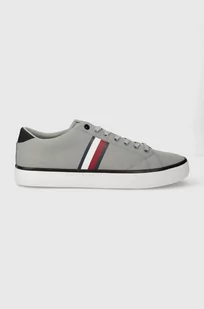 Tommy Hilfiger tenisówki TH HI VULC LOW STRIPES MESH męskie kolor szary FM0FM04946 - Trampki męskie - miniaturka - grafika 1