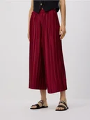 Spodnie damskie - Reserved - Plisowane spodnie culotte - bordowy - miniaturka - grafika 1