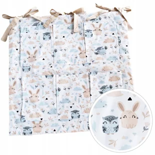 ORGANIZER PRZYBORNIK DO ŁÓŻECZKA DUŻY PUSZYSTY 6 KIESZENI BAWEŁNA OD BabyU - Organizery na łóżeczko - miniaturka - grafika 1