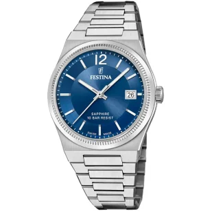 Zegarek Festina Swiss Made zegarek damski na bransolecie wodoszczelny niebieski 20035/4 - Zegarki damskie - miniaturka - grafika 1