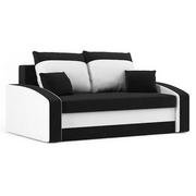 Sofy i kanapy - Sofa rozkładana z funkcją spania, Hewlet, 152x90x80 cm, czarny, biały - miniaturka - grafika 1