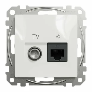Schneider Electric Gniazdo komputerowe-TV (kat.6 UTP), biały SEDNA DESIGN - Gniazdka elektryczne - miniaturka - grafika 1