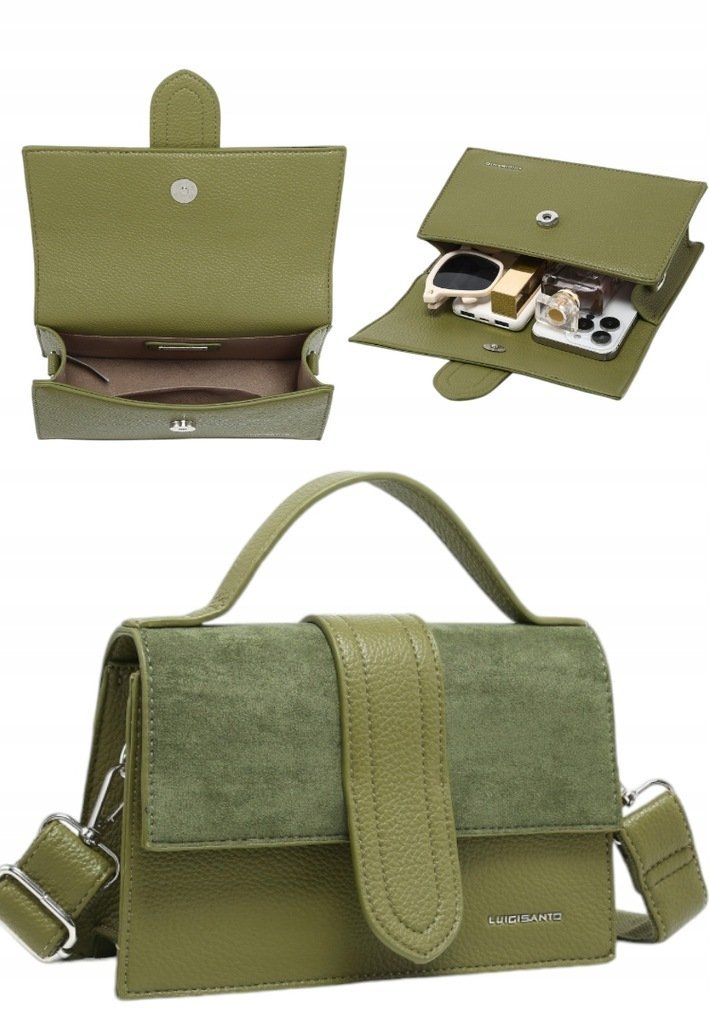 Elegancka Torebka Torba Damska Listonoszka LUIGISANTO HS24015 Green
