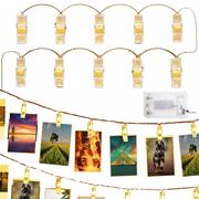Oświetlenie świąteczne - Klipsy lampki LED klamerki na zdjęcia 20 LED ciepły biały - miniaturka - grafika 1