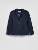 Kurtki i płaszcze dla chłopców - Reserved - Elegancka marynarka z wiskozą - granatowy - miniaturka - grafika 1
