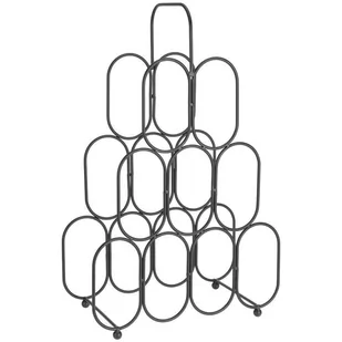 Home Styling Collection Stojak metalowy czarny WINO regał szafka półka na butelki wina - 9 butelek 730128 - Stojaki na wino - miniaturka - grafika 1
