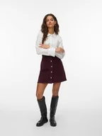 Spódnice - Vero Moda Spódnica sztruksowa w kolorze bordowym - miniaturka - grafika 1