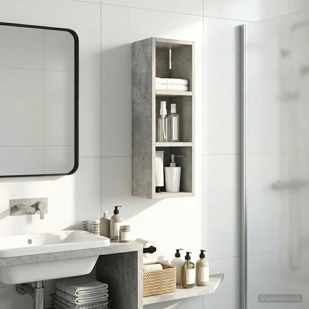 vidaXL vidaXL Szafka ścienna łazienkowa Betonowy Szary 20 x 16 x 62,5 cm