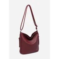 Torebki damskie - Pojemna Elegancka Listonoszka Bordowa Torebka Damska LUIGISANTO Z Zamszem - miniaturka - grafika 1