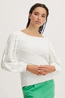 Swetry damskie - ICHI Sweter damski IHPILAR LS3, 114201/Cloud Dancer, XS - miniaturka - grafika 1