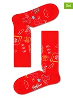 Skarpetki męskie - Happy Socks Skarpety (2 pary) "Ho Ho Ho" w kolorze czerwonym - miniaturka - grafika 1