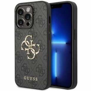 Guess GUHCP15X4GMGGR iPhone 15 Pro Max 6.7" szary/grey hardcase 4G Big Metal Logo - Etui i futerały do telefonów - miniaturka - grafika 1