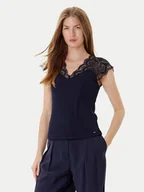Bluzki damskie - Morgan Bluzka 251-DELI Granatowy Slim Fit - miniaturka - grafika 1