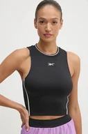 Koszulki sportowe damskie - Reebok top treningowy Team kolor czarny 100205800 - miniaturka - grafika 1