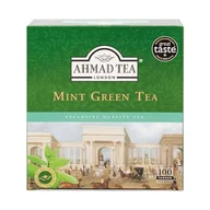 Herbata - Ahmad Tea Green Mint – zielona herbata z miętą – dwukomorowa torebka na herbatę z taśmą z 2 g herbaty na porcję – 100 torebek herbaty - miniaturka - grafika 1