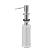 Akcesoria do armatury i ceramiki - Quadron Dozownik okrągły do płynu LORI kolor stalowy - miniaturka - grafika 1