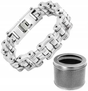 MĘSKA BRANSOLETKA ŁAŃCUCH MOTOCYKLOWY 18MM 19CM + PUDEŁKO - Bransolety męskie - miniaturka - grafika 1